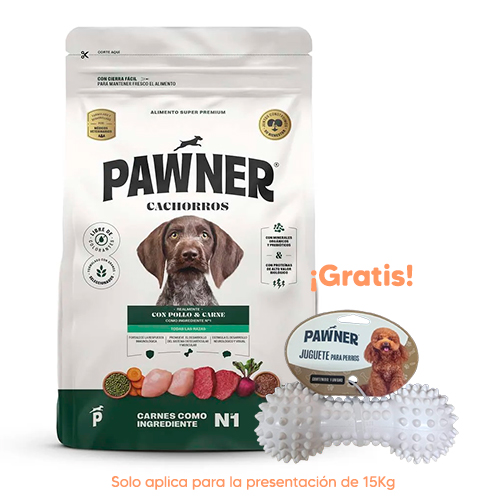 Pawner Perro Cachorro Todas las Razas Pollo y Carne 15kg
