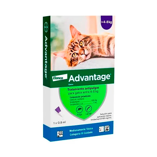 Pipeta Antipulgas Gato Advantage 4 a 8Kg Morada
