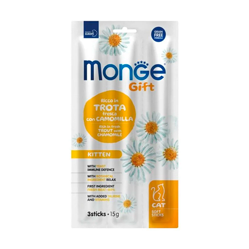 Monge Gift Soft Sticks Kitten Cat Trucha & Manzanilla 15Gr