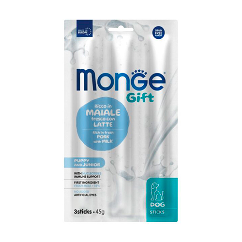 Monge Gift Sticks Puppy Dog Cerdo & Leche 45Gr