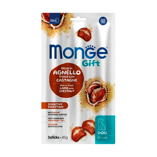 Monge Gift Sticks Sensitive Digestion Dog Cordero & Castaña 45Gr