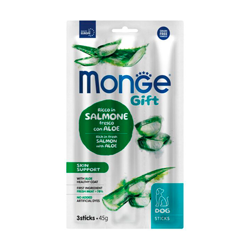 Monge Gift Sticks Skin Support Dog Salmón & Aloe 45Gr