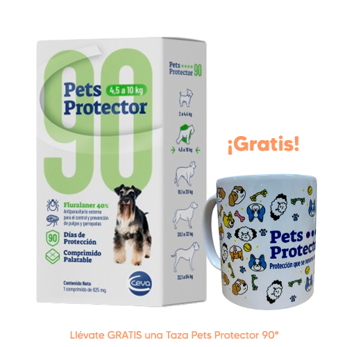 Pets Protector 90 Antipulgas Perro Fluralaner 4.5 a 10Kg 250mg 1 Tableta