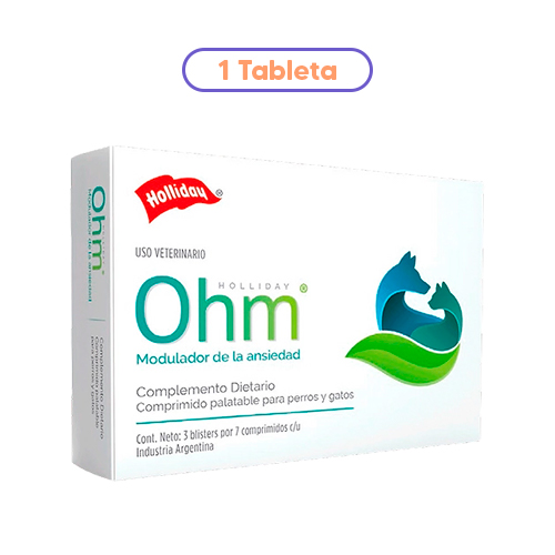 Holliday Ohm Modulador de la Ansiedad para Perros y Gatos Triptófano y Valeriana 1 Tableta
