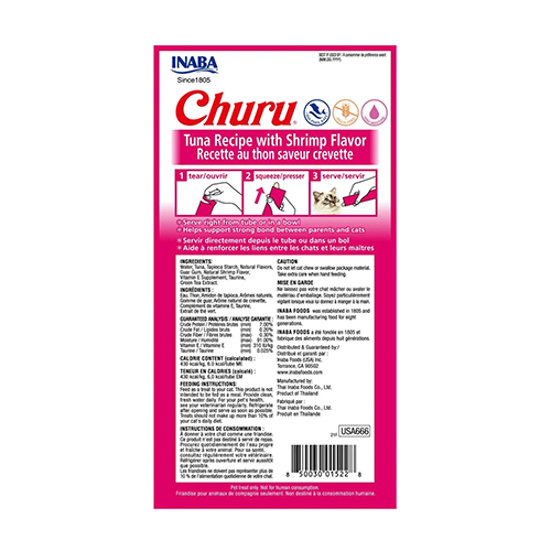 Churu Snack de Atún y Camarones 4 Unidades x 14Gr