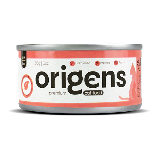 Origens Lata Gato Baby Classic Mousse Pollo, Atún y Zanahoria 85Gr