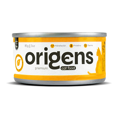 Origens Lata Gato Senior Classic Mousse Atún, Alga y Cúrcuma 85Gr