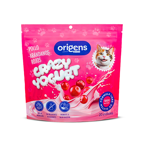 Origens Snack Gato Crazy Yogurt de Pollo y Arándanos Rojos 20Gr