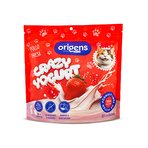 Origens Snack Gato Crazy Yogurt de Pollo y Fresa 20Gr