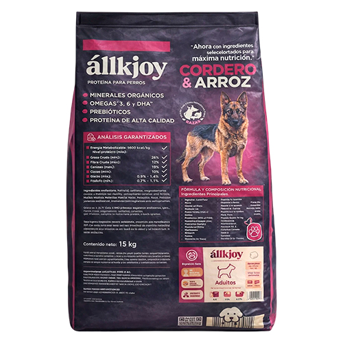 Homepage Allkjoy Perro Adulto Todas las Razas de Cordero y Arroz 15Kg