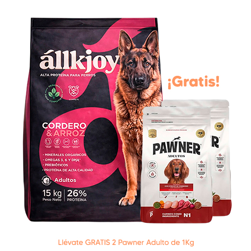 Apoquel 16mg 1 Tableta Allkjoy Perro Adulto Todas las Razas de Cordero y Arroz 15Kg