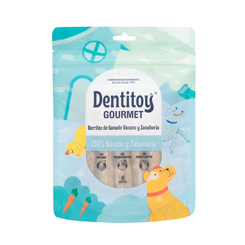 Dentitoy Gourmet Barritas de Ganado Vacuno y Zanahoria 6 Unidades