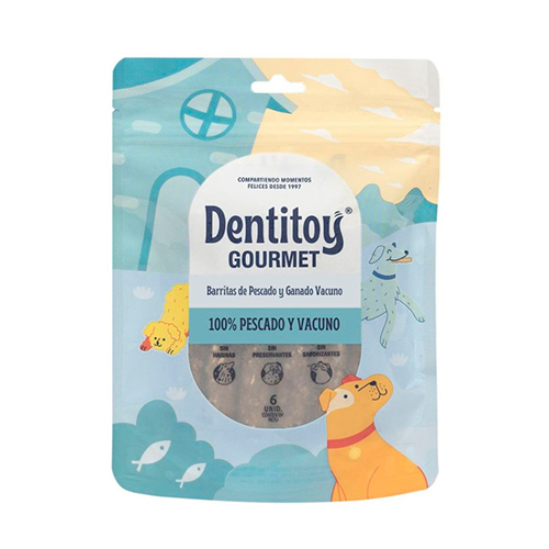 Dentitoy Gourmet Barritas de Pescado y Ganado Vacuno 6 Unidades