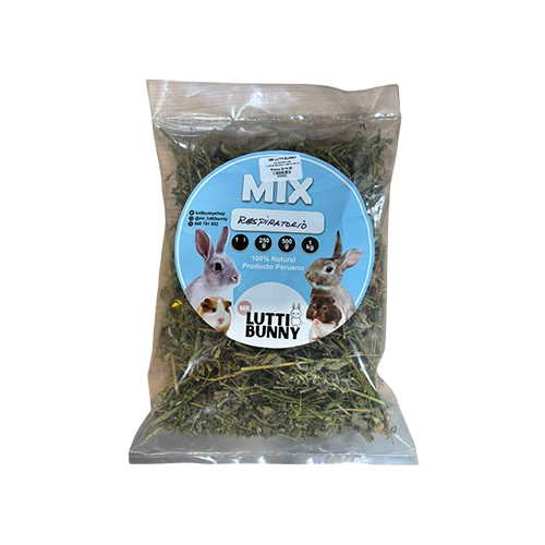 Homepage Mr. Lutti Bunny Mix Respiratorio para Conejo Llantén, Melissa y Menta 100Gr
