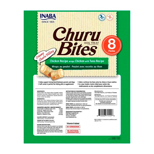 Churu Bites Snack para Perro Pollo con Atún 8 Unidades