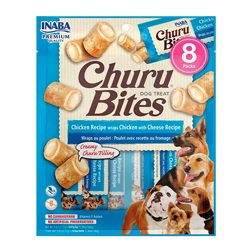 Churu Bites Snack para Perro Pollo con Queso 8 Unidades