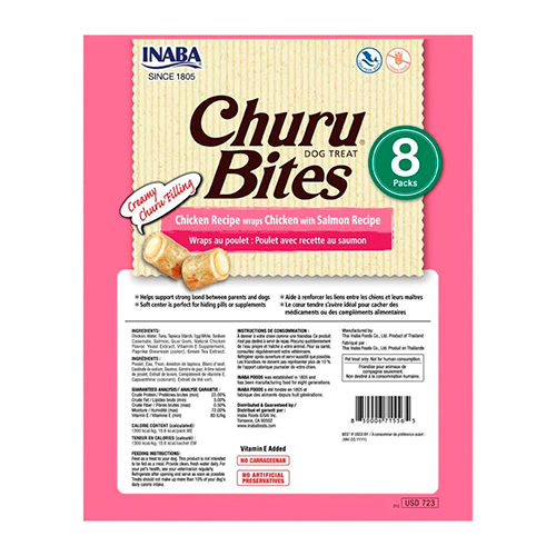 Churu Bites Snack para Perro Pollo con Salmón 8 Unidades