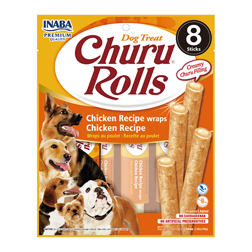 Churu Rolls Snack para Perro Pollo 8 Unidades