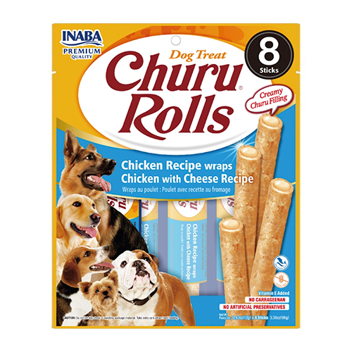Churu Rolls Snack para Perro Pollo con Queso 8 Unidades
