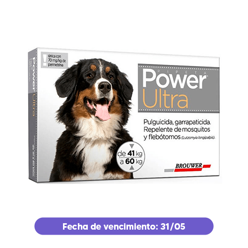 Liquidación Pipeta Antipulgas Power Ultra Perro 41 a 60Kg