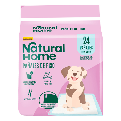 Natural Home Pañales de Piso 60x60cm de 24 Unidades