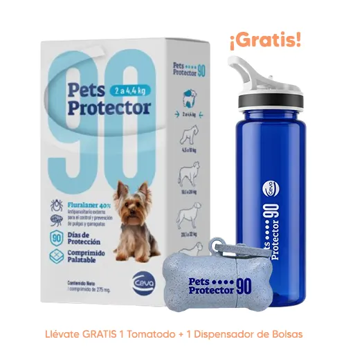 Pets Protector 90 Antipulgas Perro Fluralaner 2 a 4.4Kg 110mg 1 Tableta