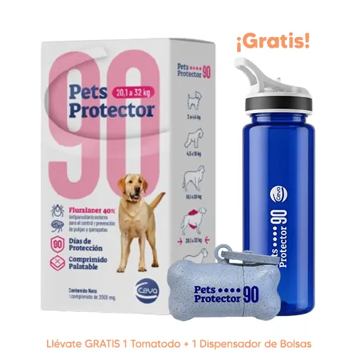 Pets Protector 90 Antipulgas Perro Fluralaner 20.1 a 32Kg 800mg 1 Tableta