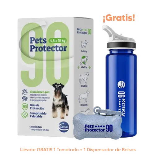 Pets Protector 90 Antipulgas Perro Fluralaner 4.5 a 10Kg 250mg 1 Tableta