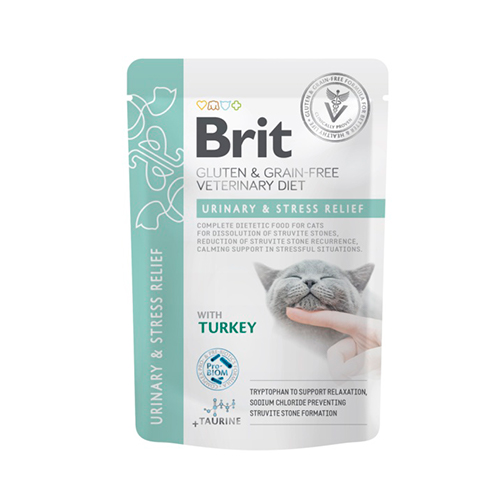 Brit Grain Free Vet Diets Pouch Cat Fillets In Gravy Urinary & Stress Relief 85Gr
