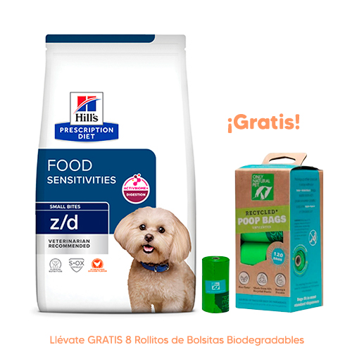 Hills SD Canine Adulto 1-6 Small Bites Cordero y Arroz 2Kg Hills PD Canine Z/D Small Bites Pollo 1.5Kg
