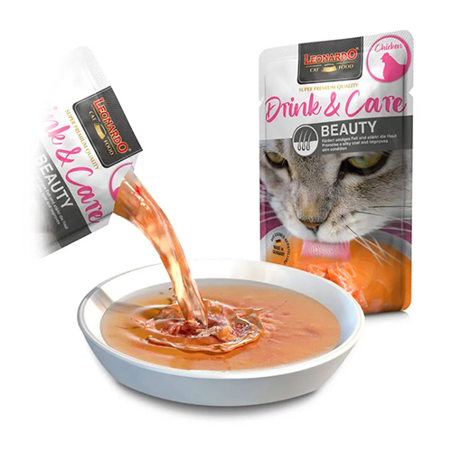 Leonardo Cat Drink & Care Beauty Chicken 40Gr