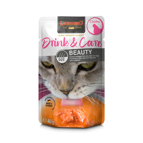 Leonardo Cat Drink & Care Beauty Chicken 40Gr