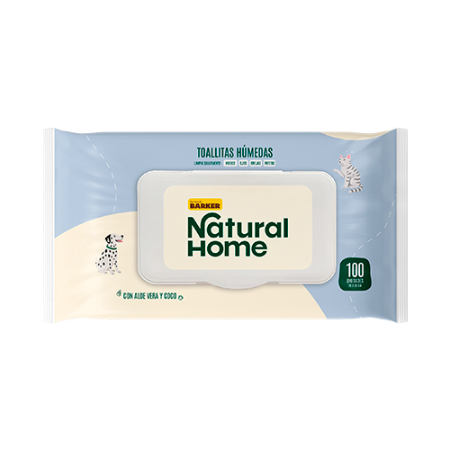 Natural Home Toallitas Húmedas con Aloe Vera y Coco 100 unidades