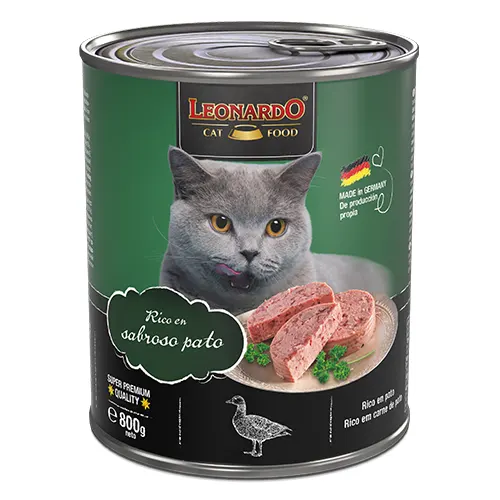 Leonardo Cat Lata Quality Selection Pato 800gr
