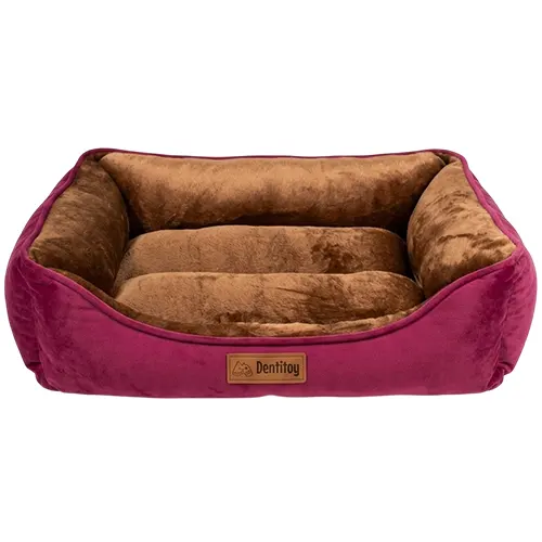 Dentitoy Cama Puff Milou Comfort Color Guinda talla xl
