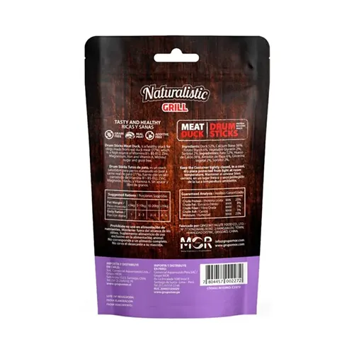 Naturalistic Grill Meat Duck Drum Sticks Grain Free 6 Unidades 90Gr