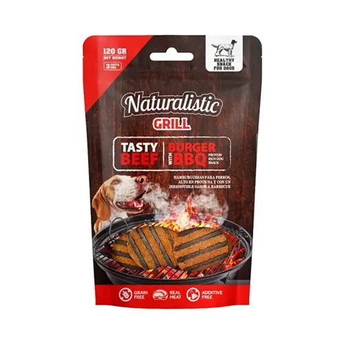 Naturalistic Grill Tasty Beef Burger With BBQ Grain Free 3 Unidades 120Gr