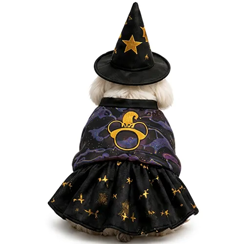 Mac Disfraz Vestido Fiesta Bruja con Sombrero para Mascota