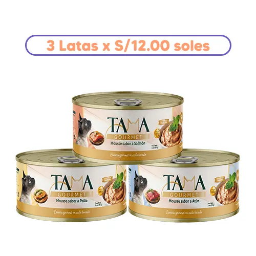 Promoción 3 Latas Tama Gourmet Mousse 85Gr de cualquier sabor