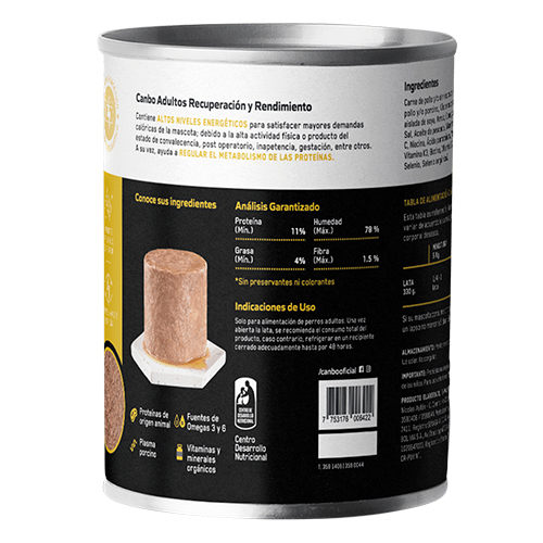 Canbo Lata Dog Recuperacion y Rendimiento 330Gr